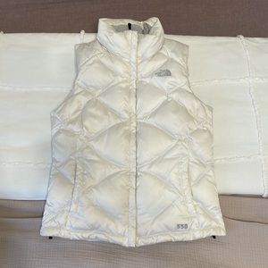 The North Face white puffer vest